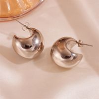 1 Pair Vintage Style Simple Style Solid Color Stainless Steel 18K Gold Plated Ear Studs main image 4