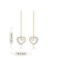 1 Pair Elegant Sweet Heart Shape Plating Inlay Copper Zircon Gold Plated Ear Line main image 2