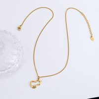 304 Stainless Steel 18K Gold Plated Simple Style Gourd Rhinestones Necklace main image 4