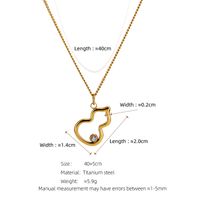 304 Stainless Steel 18K Gold Plated Simple Style Gourd Rhinestones Necklace main image 2