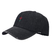 Unisex Basic Retro Simple Style Rose Embroidery Curved Eaves Baseball Cap main image 3