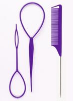 Basic Solid Color Plastic Hair Comb 1 Set sku image 2