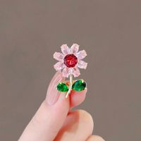 1 Pair Simple Style Classic Style Flower Plating Inlay Copper Zircon 18k Gold Plated Ear Studs main image 4
