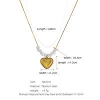 French Style Simple Style Heart Shape 304 Stainless Steel Freshwater Pearl Pearl 18K Gold Plated Women's Pendant Necklace main image 2