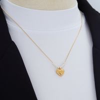 French Style Simple Style Heart Shape 304 Stainless Steel Freshwater Pearl Pearl 18K Gold Plated Women's Pendant Necklace main image 4
