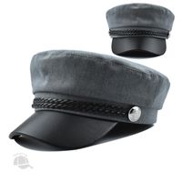 Frau Vintage-stil Einfacher Stil Einfarbig Gebogene Traufen Militärischer Hut sku image 3