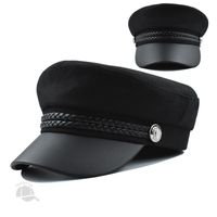 Frau Vintage-stil Einfacher Stil Einfarbig Gebogene Traufen Militärischer Hut sku image 9