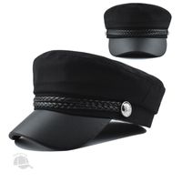 Frau Vintage-stil Einfacher Stil Einfarbig Gebogene Traufen Militärischer Hut sku image 1