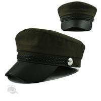 Frau Vintage-stil Einfacher Stil Einfarbig Gebogene Traufen Militärischer Hut sku image 7