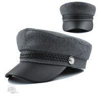 Frau Vintage-stil Einfacher Stil Einfarbig Gebogene Traufen Militärischer Hut sku image 8