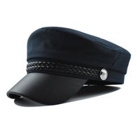 Frau Vintage-stil Einfacher Stil Einfarbig Gebogene Traufen Militärischer Hut main image 2