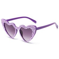 Fashion Heart Shape Ac Special-shaped Mirror Diamond Frameless Women's Sunglasses sku image 10