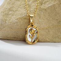 Cute Romantic Irregular Flower Stainless Steel Plating 18k Gold Plated Pendant Necklace main image 5