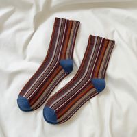 Women's Retro Stripe Cotton Crew Socks A Pair sku image 1