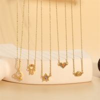 Wholesale Cute Vintage Style Simple Style Human Heart Shape Crown Stainless Steel Copper Plating Inlay Zircon Pendant Necklace main image 1