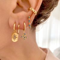 1 Pair Ig Style Butterfly Inlay Copper Zircon Drop Earrings main image 4