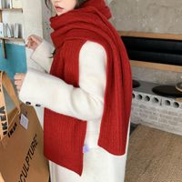 Women's Sweet Korean Style Solid Color Knit Scarf sku image 4