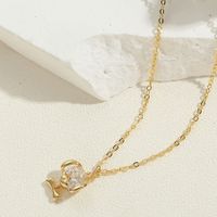 Wholesale Cute Vintage Style Simple Style Human Heart Shape Crown Stainless Steel Copper Plating Inlay Zircon Pendant Necklace sku image 5