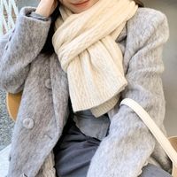 Women's Sweet Korean Style Solid Color Knit Scarf sku image 2