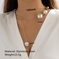 Casual Geometric Stainless Steel Artificial Pearl Plating Artificial Pearls 18K Gold Plated Unisex Choker main image 3