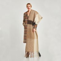 Women's Retro Color Block Mohair Scarf sku image 1