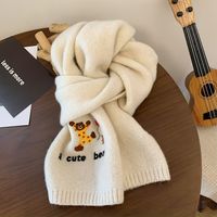 Women's Cute Basic Animal Solid Color Artificial Wool Scarf sku image 2