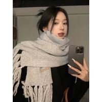 Women's Basic Streetwear Solid Color Knit Scarf main image 1