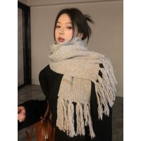 Women's Basic Streetwear Solid Color Knit Scarf main image 3