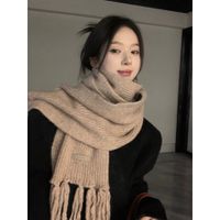 Women's Basic Streetwear Solid Color Knit Scarf main image 2