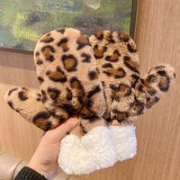 Frau Retro Leopard Handschuhe Ein Paar main image 2