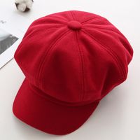 Women's Retro Solid Color Flat Eaves Beret Hat main image 2