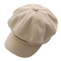 Women's Retro Solid Color Flat Eaves Beret Hat main image 4