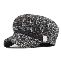 Unisex Vintage Style Plaid Flat Eaves Beret Hat sku image 2