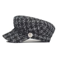 Unisex Vintage Style Plaid Flat Eaves Beret Hat main image 4