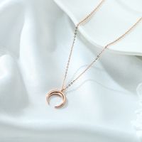 Simple Style Commute Moon Sterling Silver Plating 14k Gold Plated Pendant Necklace sku image 1