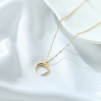 Simple Style Commute Moon Sterling Silver Plating 14k Gold Plated Pendant Necklace main image 3