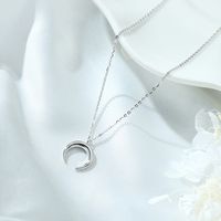 Simple Style Commute Moon Sterling Silver Plating 14k Gold Plated Pendant Necklace sku image 2