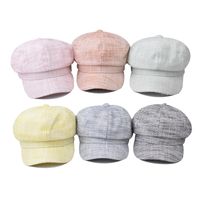 Women's Basic Solid Color Wide Eaves Beret Hat main image 1