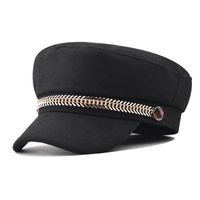 Frau Einfacher Stil Einfarbig Flache Traufen Militärischer Hut sku image 1
