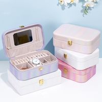 Casual Solid Color Pu Leather Jewelry Boxes main image 1