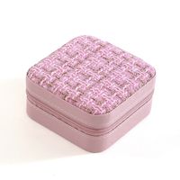 Cute Pastoral Solid Color Leather Jewelry Boxes sku image 4