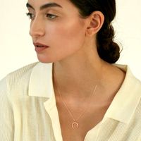 Simple Style Commute Moon Sterling Silver Plating 14k Gold Plated Pendant Necklace main image 6