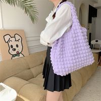 Women's Large Polyester Solid Color Basic Vacation Square Open Tote Bag sku image 4