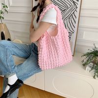 Women's Large Polyester Solid Color Basic Vacation Square Open Tote Bag sku image 2