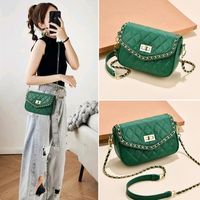 Women's Small Pu Leather Solid Color Streetwear Square Zipper Shoulder Bag main image 6
