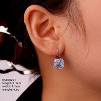 1 Pair Ig Style Simple Style Star Water Droplets Flower Plating Inlay Copper Zircon White Gold Plated Drop Earrings Ear Studs sku image 2