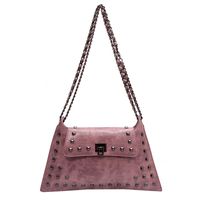 Women's Pu Leather Solid Color Streetwear Rivet Square Lock Clasp Shoulder Bag sku image 2