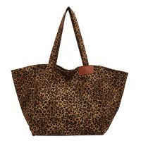 Women's Canvas Leopard Streetwear Bucket Zipper Shoulder Bag sku image 2