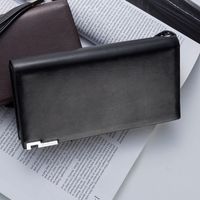 Men's Solid Color Pu Leather Zipper Long Wallets main image 2