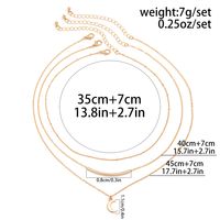 Casual Retro Simple Style Irregular Geometric Moon Alloy Copper Wholesale Layered Necklaces main image 2